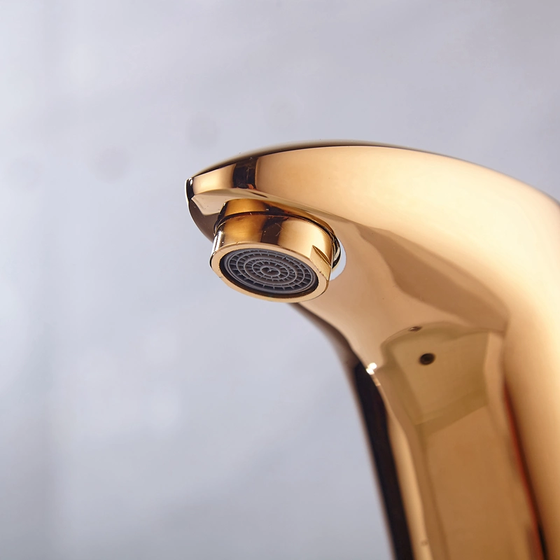 Factory Bathroom Touchless Auto Brass Infrared Sensor Water Electric Faucet Taps Automatic Faucet Rose Gold Color