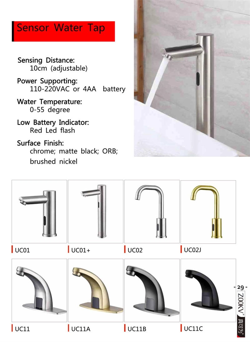 Smart Bathroom Hand Wash Sensor Basin Water Tap Touchless Automatic Sensor Faucet with Control Box