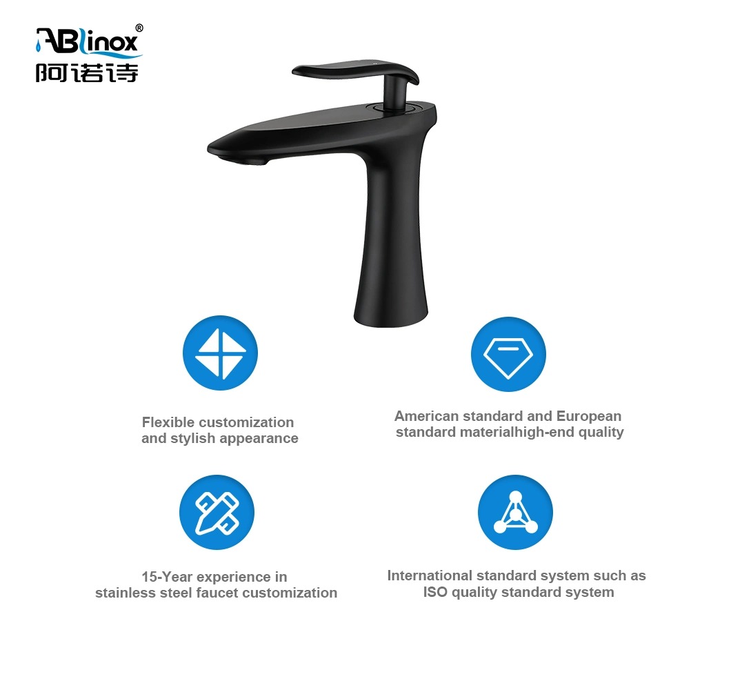 Ablinox Factory Modern Black Matte Kitchen Accessory Mixer Basin Faucet