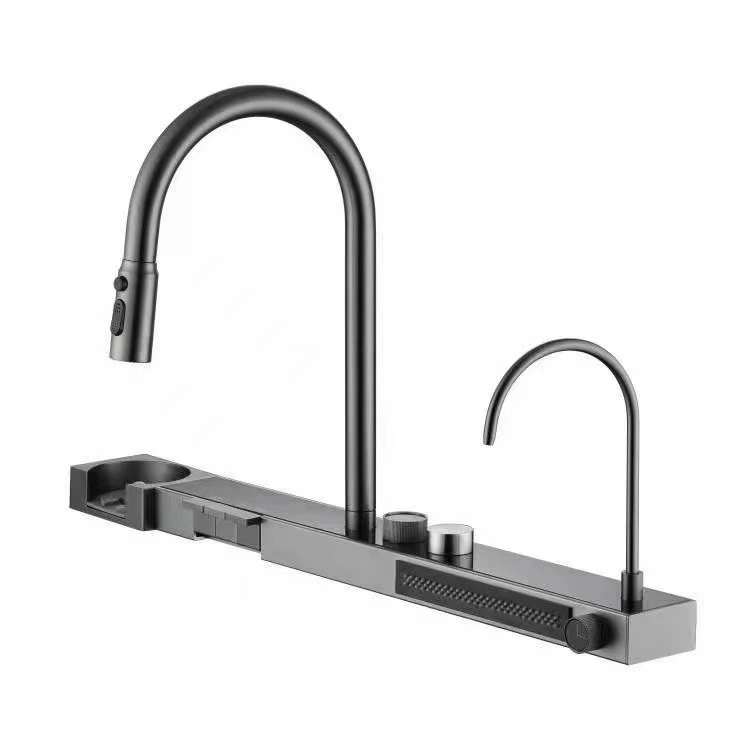 New Products Smarter Sensor Touchless Digital Display White Finish Solid Brass Body Kitchen Sink Faucet Mixer