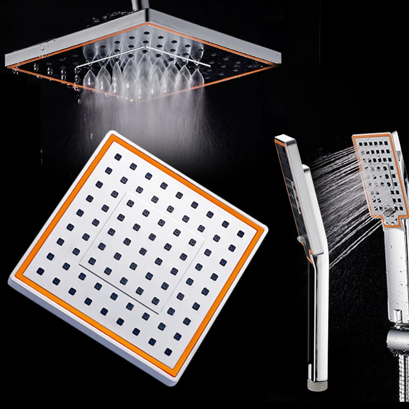 Bathroom Accessories Swivel Joint Square Rainfall Overhead Shower Head Ionic Filtration High Pressure Saving Water Handheld Shower Autumn and Winter Shower Head