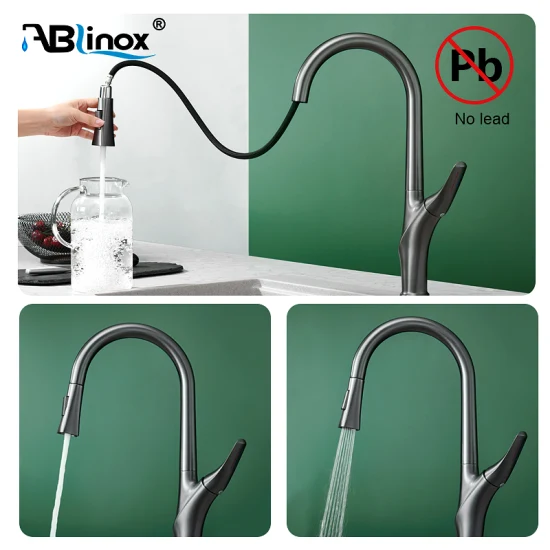 Ablinox, fabricante OEM, SUS304/316, accesorio de baño de acero inoxidable, grifo de latón, mezclador de lavabo de cascada, fregadero de agua, grifo de lavabo negro