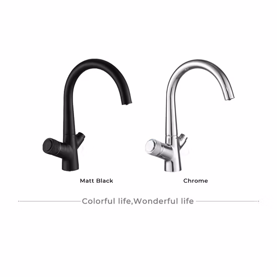 Grifo de cocina de latón con mezclador de cocina con función fría y caliente