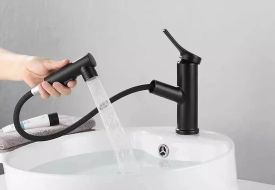 Sanipro Baño Lavabo Mezclador Grifos Negro Baño Grifo Extraíble Lavabo Grifo